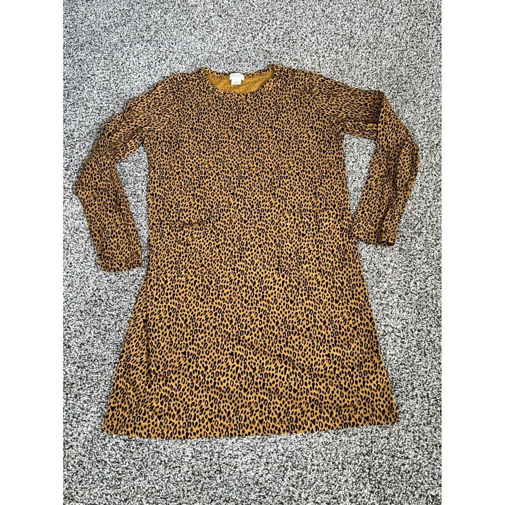 Bb10 Crewcuts Leopard Print Long Sleeve Casual‎ Dress Kids Size 10